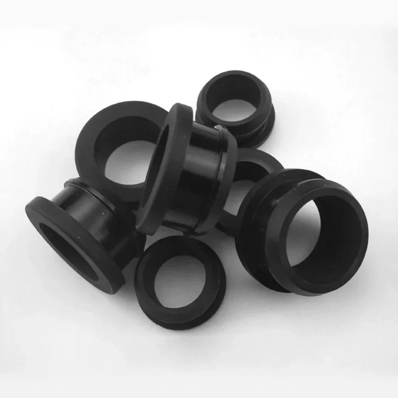 Hole Plugs End Caps ยางซิลิโคนสีดํา Snap-on Grommet Bung สายป้องกัน Bush Hollow O-rings ปะเก็นปิดผนึก 4.5 มม.-30 มม.