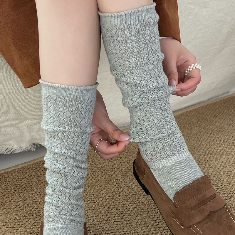 ถุงเท้าตาข่ายลูกวัว มิวซีเรียส แบบกองเอวสูง สไตล์ญี่ปุ่น เย็บถักด้ายหนา หวานๆคลีชิค - รูปที่ 6