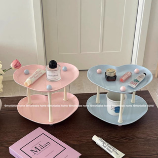 ชั้นวางของ 2 ชั้น insรูปหัวใจ วัสดุไม้บอร์ดพลาสติก 2 สี พร้อ…