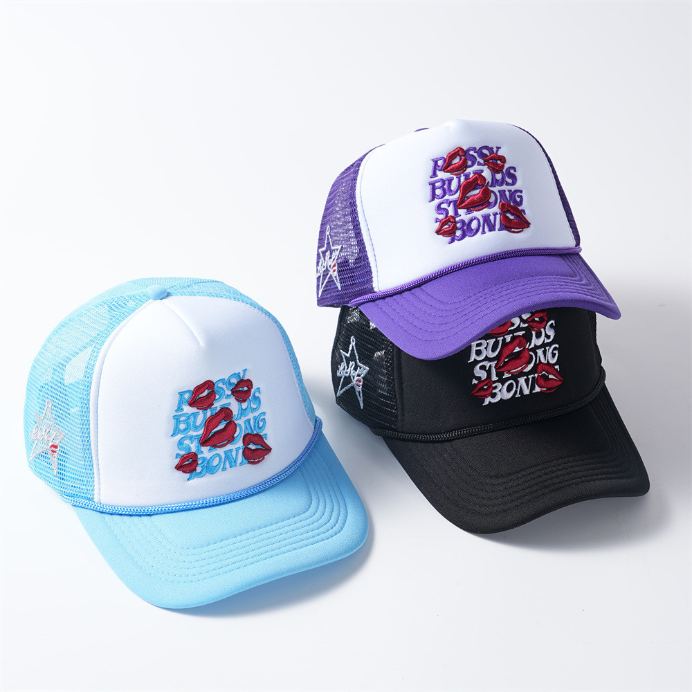Hotcap จัดส่ง 💕หมวกเบสบอลสไตล์อเมริกันพร้อมตัวอักษรปัก ระบายอากาศได้และไม่ซ้ำใคร