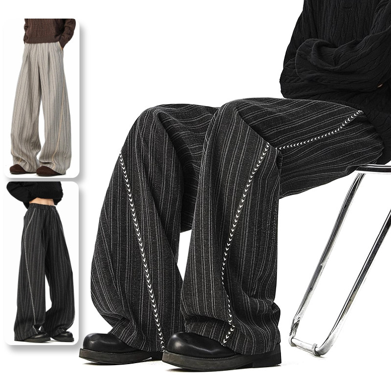 PannoFluxus กางเกงลําลองผู้ชาย American retro อินเทรนด์ลายการออกแบบอย่างเห็นอกเห็นใจสไตล์ unisex