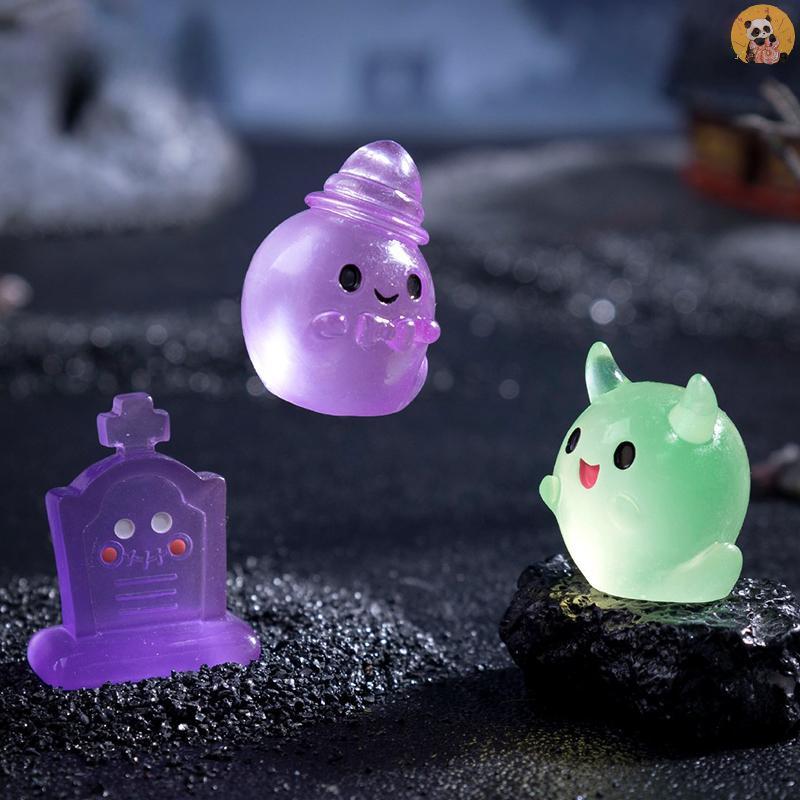 [CO] 5/10 ชิ้น Creative Luminous Little Ghost เครื่องประดับ Miniature Figurines DIY อุปกรณ์ตกแต่งบ้า