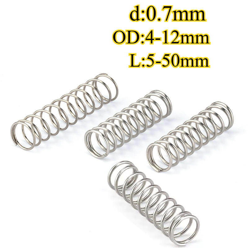 สปริงกด-สปริงดัน สแตนเลส 304 SUS304 d=0.7mm*OD=4-12mm*L=5-50mm【BQ-MB-1】