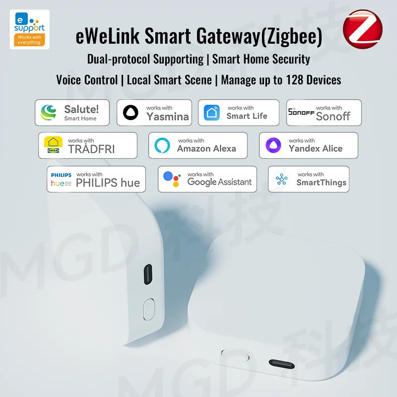 Ewelink Multi Mode Zigbee Ble Gateway Hub ไร้สายสมาร์ทเครื่องใช้ในบ้านรีโมทคอนโทรลสะพานรองรับ Alexa 