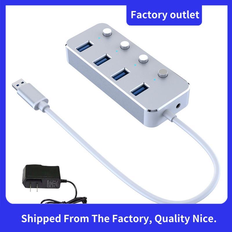 อะแดปเตอร์ไฟ USB 3.0 4 พอร์ต Splitter Hub 4 พอร์ตอลูมิเนียม Splitter Hub USB Hub 3.0 US Plug B