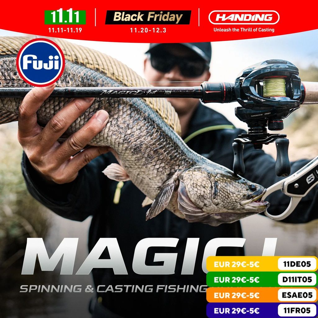 HANDING Magic L Spinning Casting Fishing Rod 1.98-2.44M UL/L/ML/MH/M 2 ส่วน Fishing Pole MF/F Lure น