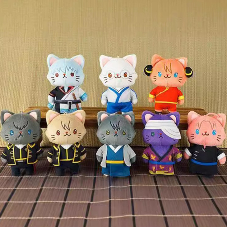 น่ารักการ์ตูน Gintaro Merchanting ตุ๊กตา Sakata Gintoki จี้ Katsura Kotaro Eye Mask ตุ๊กตาแมวอะนิเมะ