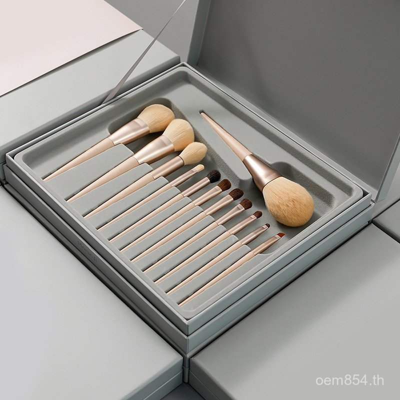 แปรงแต่งหน้า Morandi Factory 12 Ready Stock แปรงอายแชโดว์ชุดผมโพนี่คุณภาพไหมข้าวโพด VGT5