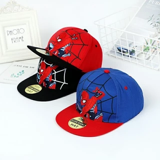 1หมวกเก็บhip hopของเด็กชายเด็กโต Spiderman หมวกแก๊ป ลายสไปเดอร์แมน ปรับขนาดได้ สําหรับเด็ก 3-10 ปี หมวกเก็บฮิปฮอปเด็กโต
