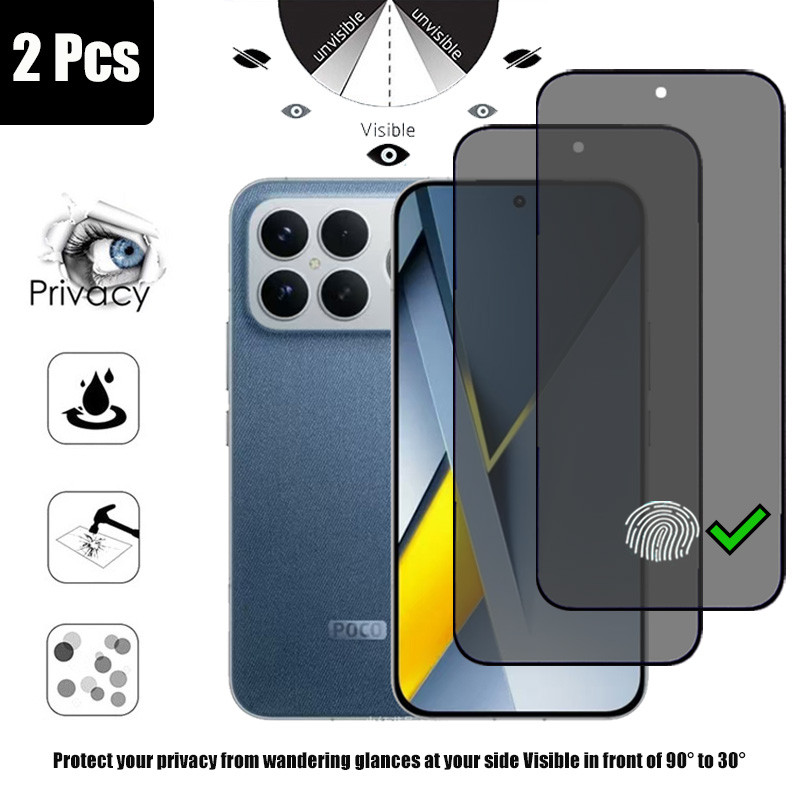 ฟิล์ม POCO F8 Ultra 5G 1-2 ชิ้น กระจกนิรภัยส่วนตัว Anti-Spy คลุมทั้งหมดปกป้องหน้าจอ Anti Peek ฟิล์มความเป็นส่วนตัวสําหรับ Xiaomi POCO C85 M7 Plus F7 F6 C65 X6 M6 X5 Pro C75 C71 C61 4G 5G ฟิล์มกระจก