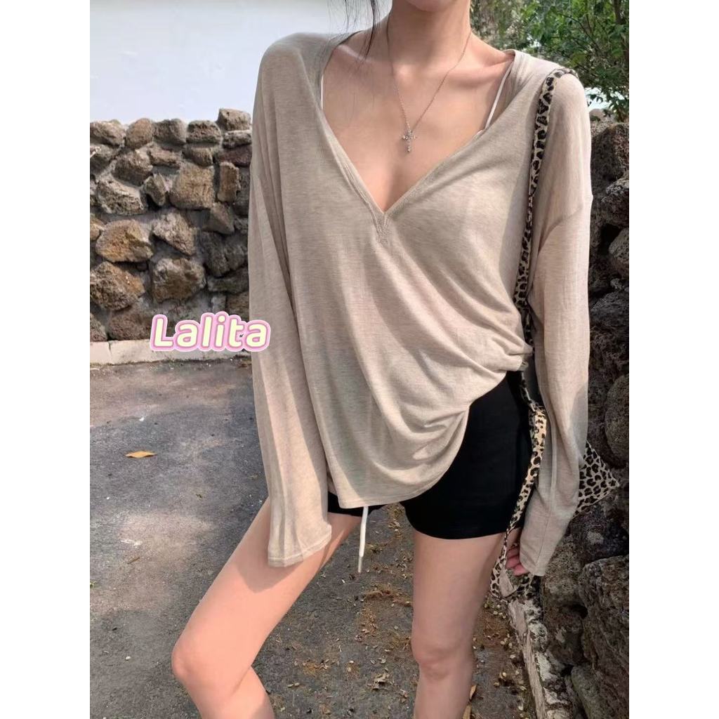 ส่งจากไทยทุกวัน บิกินี่ มีสีให้เลือกมากมาย ทรงหลวม เสื้อชีฟองทรง ใส่คลุมได้ทุกงาน หรือ👚Lalita