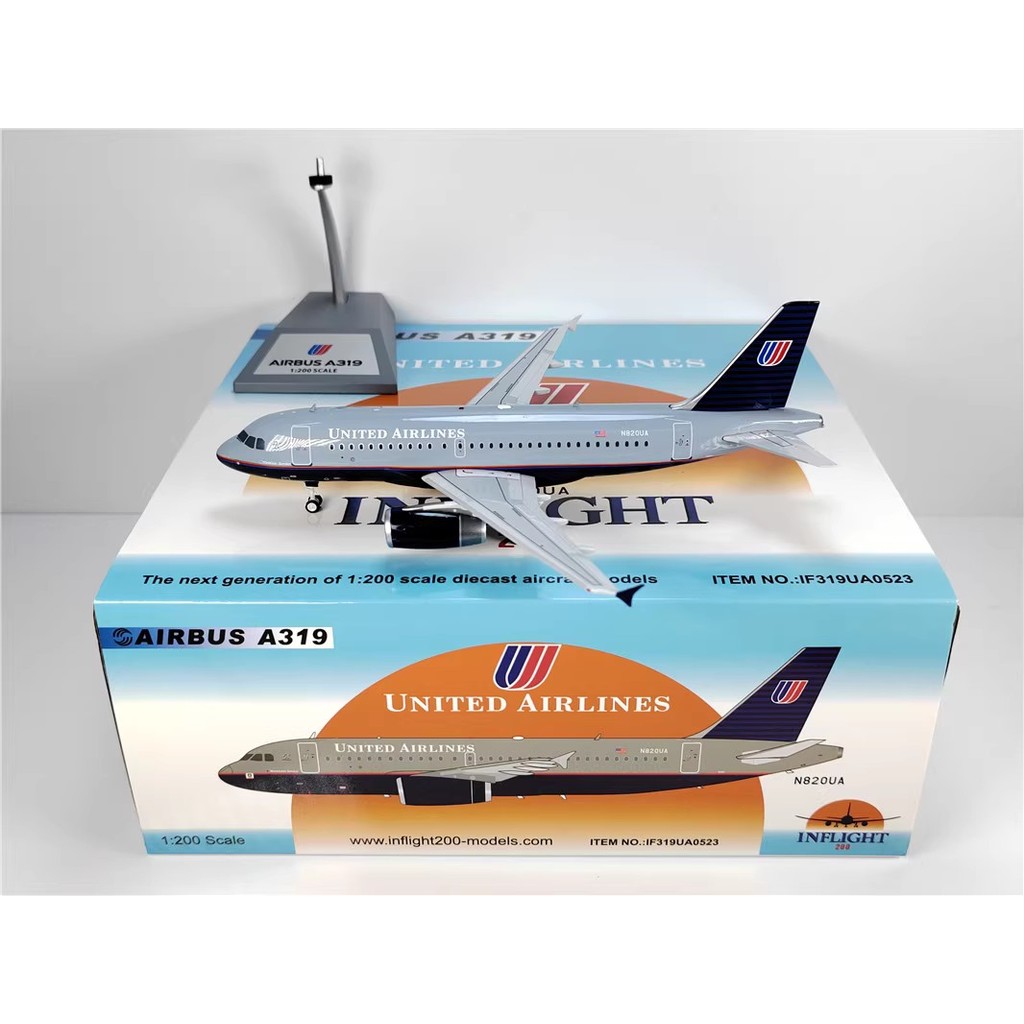 Inflight 1: 200 United Airlines Airlines A319 N820UA โมเดลเครื่องบินโลหะผสม