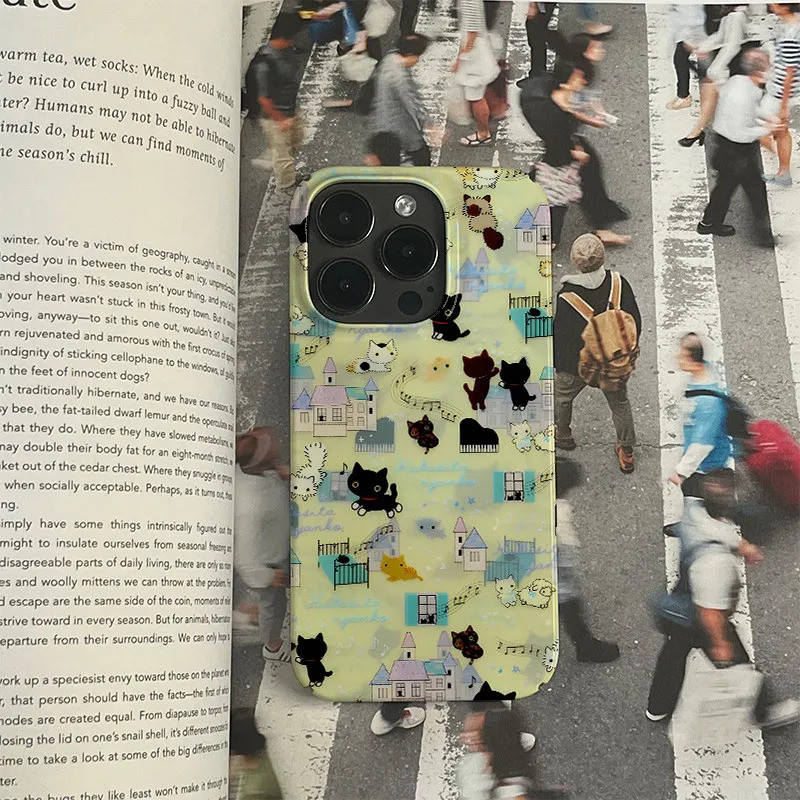 Hard Shell ไม่มีปุ่มเคสโทรศัพท์ลูกแมว World Paradise การ์ตูนเหมาะสําหรับ iPhone 17promax Thin Light 