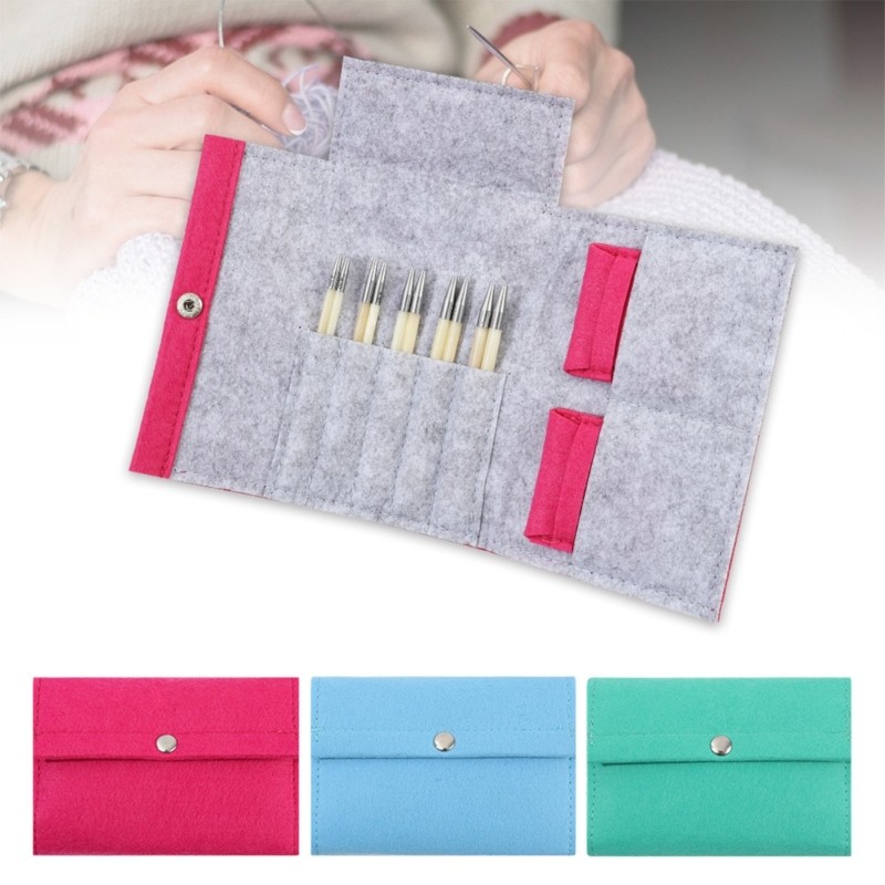Cozy Travel Friendly Circular Needle Pouch Felt Craft Organizer สําหรับ Artisanal