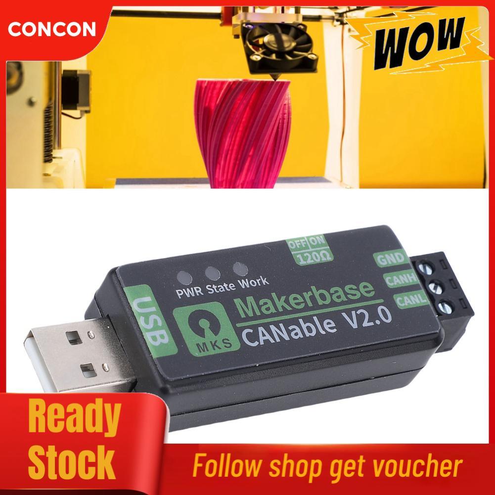 Concon Concon Wisoqu USB to CAN FD อะแดปเตอร์ขึ้นอยู่กับ Canable2.0 รองรับ 2.0 AB โปรโตคอลเฟิร์มแวร์หลายตัวโอเพ่นซอร์สฮาร์ดแวร์ 5 Mbps 3D เครื่องพิมพ์ Bus Analyzer