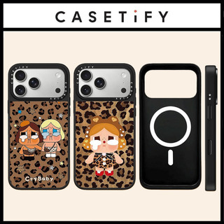 กระจกแม่เหล็ก Hard สีน้ําตาลเสือดาวพิมพ์ Girl เคสโทรศัพท์สําหรับ iPhone 17 Pro Max 17 Air 16 Plus 15 14 13 12 11 ปลอกกันกระแทก