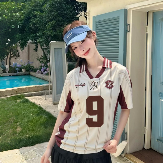 💙ส่งไวจากไทย🤍ZUZA 9 JERSEY Collection l เสื้อโปโลคอปก แขนสั้น คอวี ยูนิเซ็กส์ ผ้านุ่มลื่น สวมใส่สบาย - รูปที่ 5