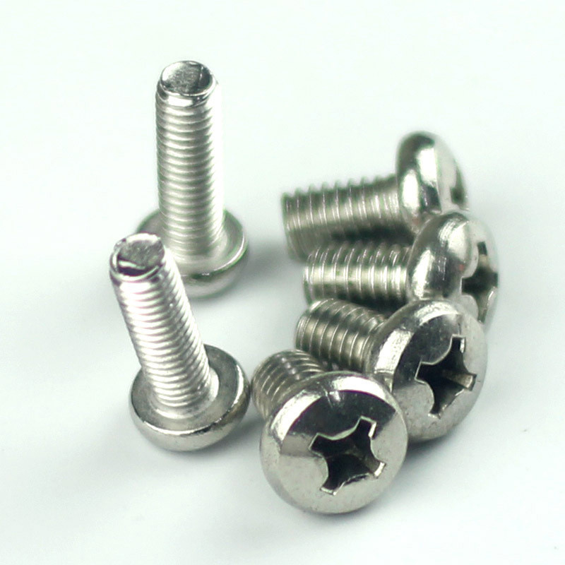 M5 สแตนเลส 201 Phillips Slot หัวกระทะสกรูหัวกระทะสกรูสแตนเลสหัวกระทะเครื่องเล็บ GB818-85