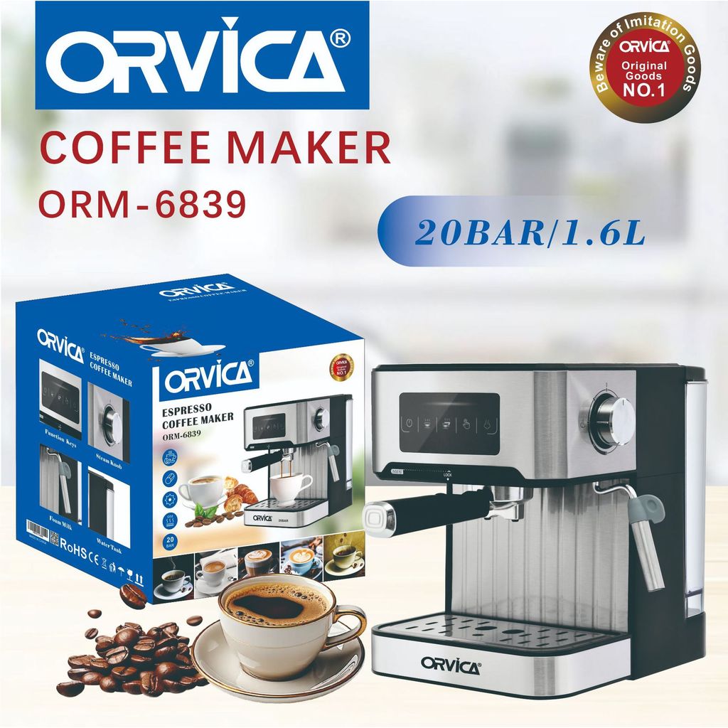 ORVICA ข้ามพรมแดน coffee machine เครื่องทำฟองนมแบบพกพา สไตล์อิตาลี แรงดันสูง