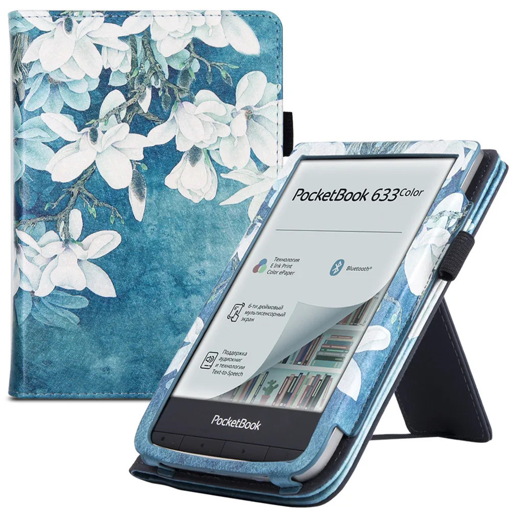 Stand Case สําหรับ Pocketbook 606/616/617/618/627/628/632/633 สี Ereader -pu หนังสายคล้องมือ/auto Sl