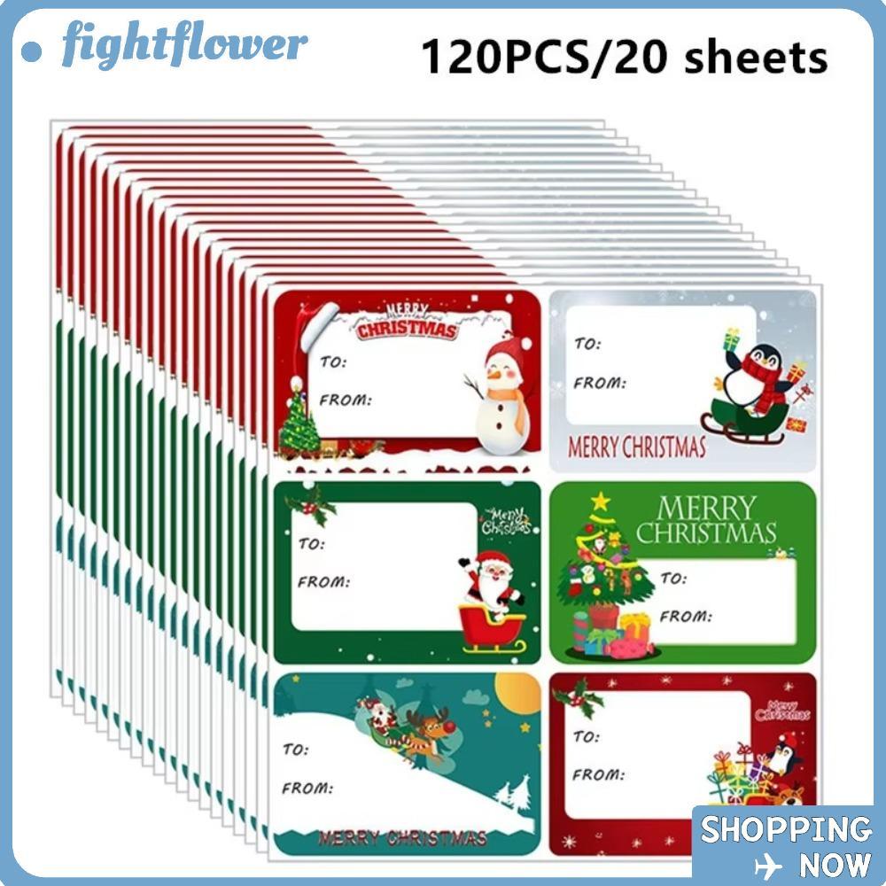FIGHT Gift Paper Sticker, Biscuit Package Wrapping Seal Labels Merry Christmas Labels, Baking Adornm