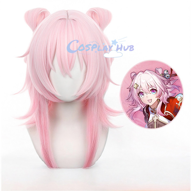 วิกผมจำลองสำหรับ Cosplay Star Train Sage March Seven แบบ Layered Gradient