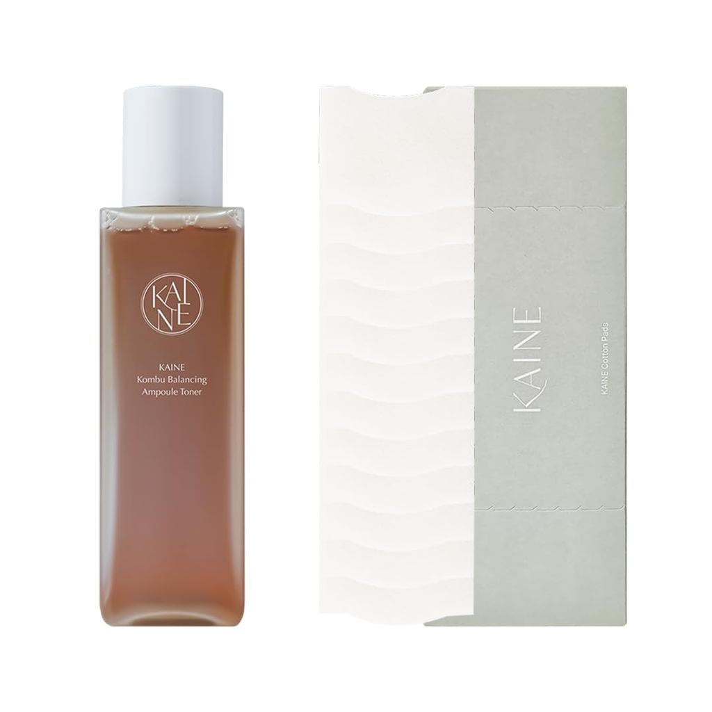 KAINE Kombu Balancing Ampoule Toner & สําลีแผ่นเคลือบนุ่ม | Hydrating & บานพับ Skincare Set สําหรับผ