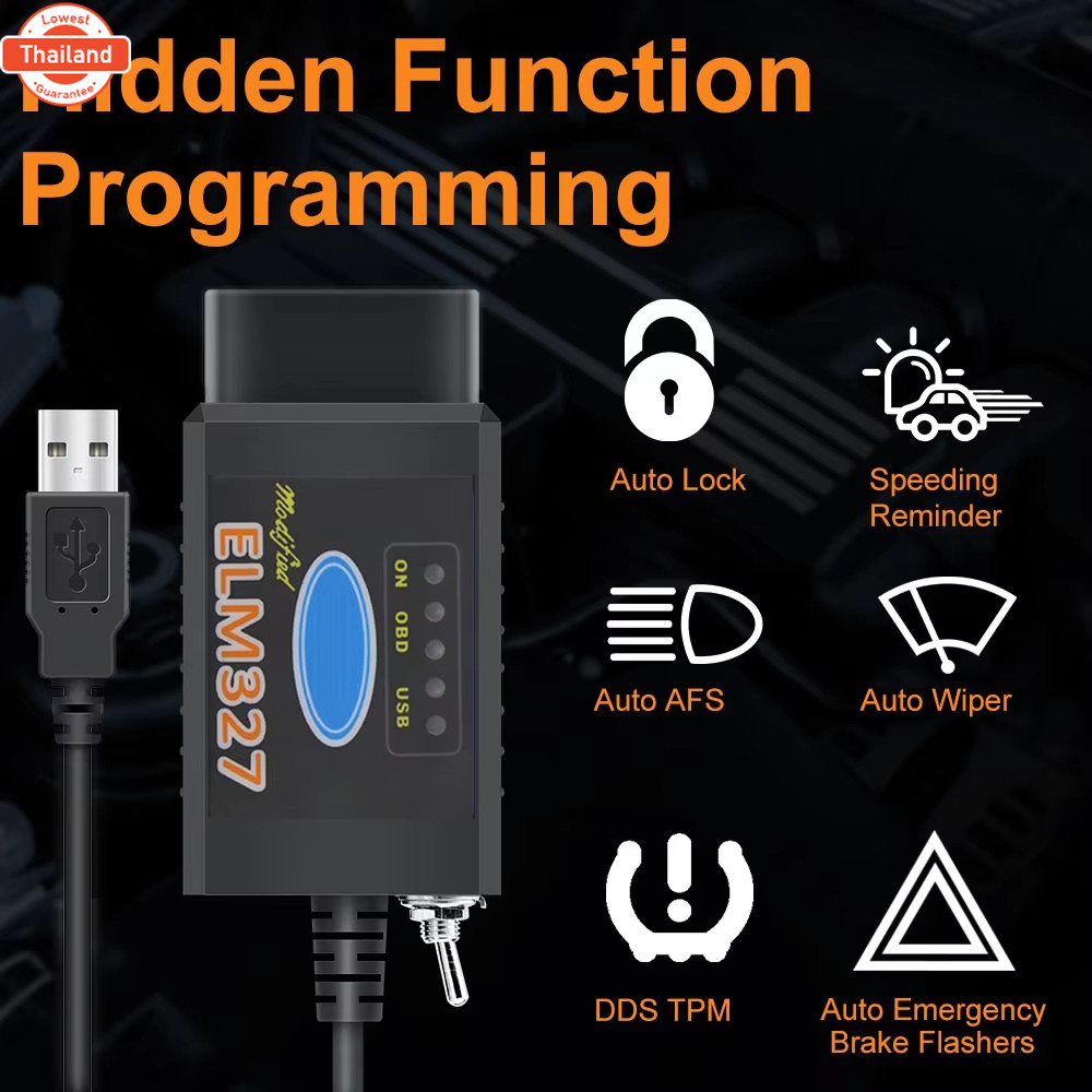 2024 ใหม่เครื่องสแกน OBD2 ELM327 V1.5 USB เครื่องมือวินิจฉัยรถยนต์ HS-CAN/MS-CAN ELM 327 สำหรัสวิตช์