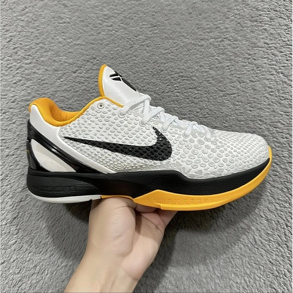 Nike Pure Original Version Exclusive Ready Stock Stable Supply Kobe 6 Black White Yellow Zoom Kobe 6