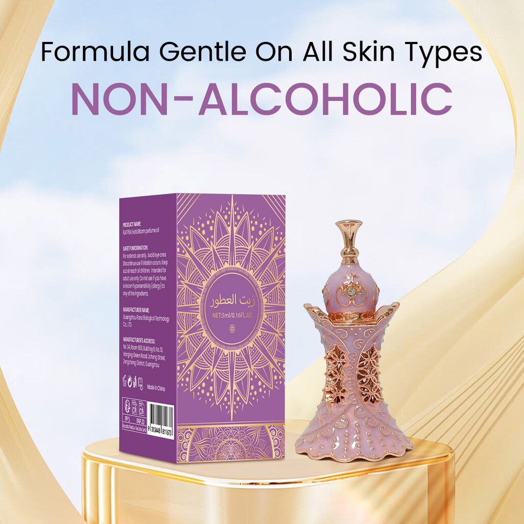 2025 ใหม่ ALB Exotic Bloom Pure น้ําหอมน้ํามันสําหรับผู้หญิงยาวนาน 12H กลิ่นดอกไม้ Rose Musk Vanilla