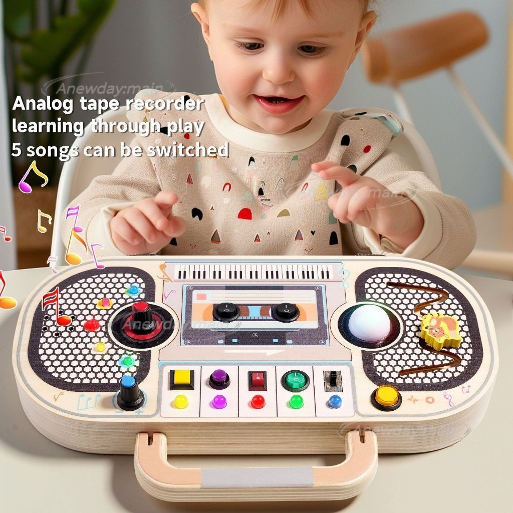 Montessori ของเล่น Busy Board Recorder สวิทช์ Busy Board สําหรับเด็กวัยหัดเดิน Sensory ของเล่น