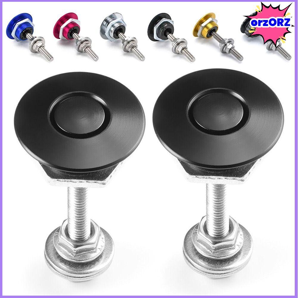 [ORZORZ] หมุดฝากระโปรงกันชนหน้า 1 ชิ้น, ชุดตัวคลิปสลักปุ่มกด, อุปกรณ์เสริมในรถยนต์อลูมิเนียมล็อคฝากระโปรงเครื่องยนต์แบบปลดเร็ว