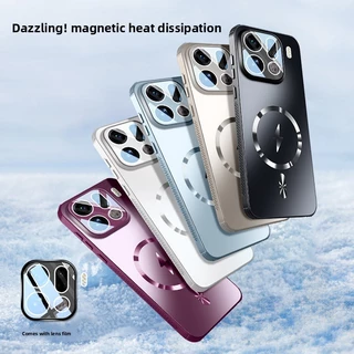 YYN สําหรับ OPPO Find X9 Pro FindX9 ปลอกพร้อมฟิล์มเลนส์ การกระจายความร้อน แฟลช แม่เหล็กดูด เคสโทรศัพท์กันกระแทก เคสแข็ง