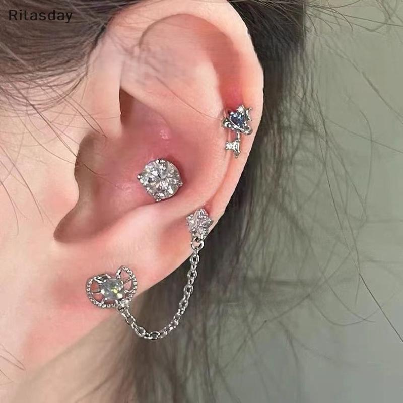 Ritasday 1PC/1 ชุดน่ารัก Puppy Paw Zircon หูกระดูกเล็บ Studs ใหม่แฟชั่นหรูหราสไตล์เครื่องประดับหูสําหรับผู้หญิง Y2K ต่างหูของขวัญใหม่ - รูปที่ 4