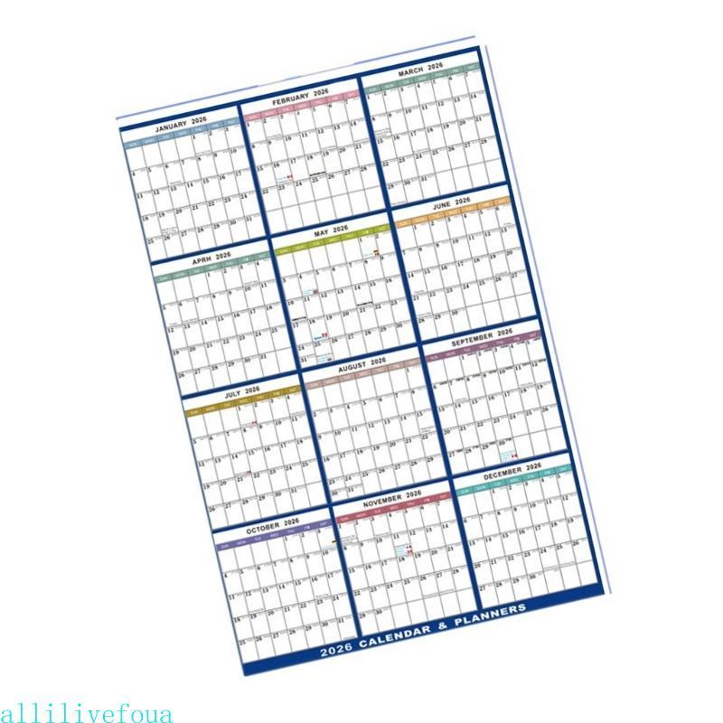 Allilivefoua 2026 Full Year Calendar Wall Planner 2026 Yearly Planner Erasable Wall Planner