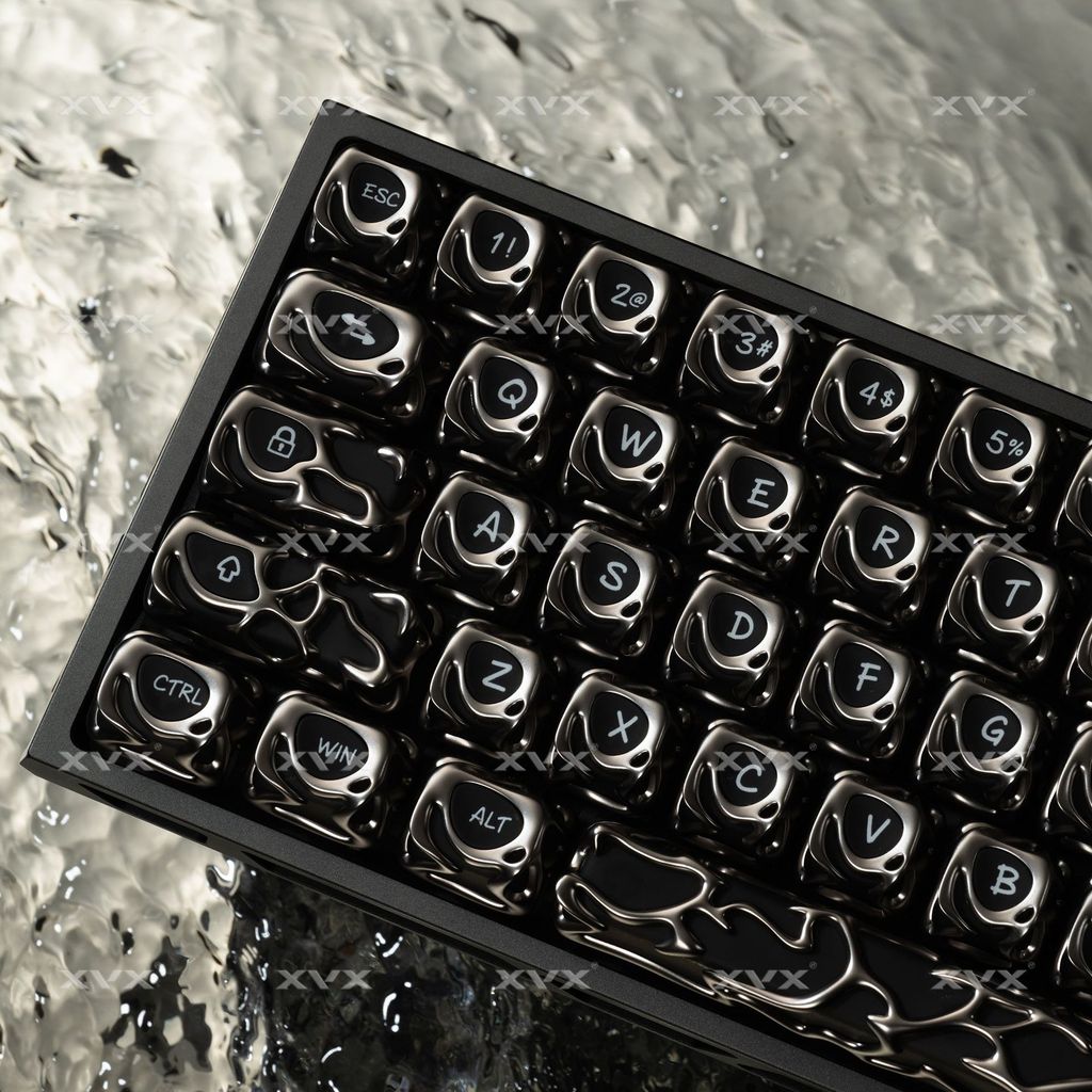 X XVX Venom Keycap พื้นผิวโลหะ Matte การออกแบบโปร่งใสที่ไม่ซ้ํากัน Creative Hollow โปร่งใสบวกแกะสลัก