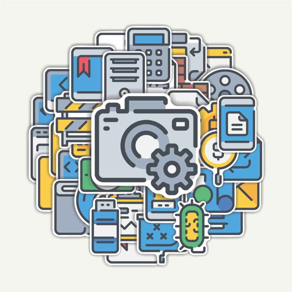 สติ๊กเกอร์แพ็คสติ๊กเกอร์ ICON เรียบง่าย | สติ๊กเกอร์ TUMBLR | สติ๊กเกอร์แล็ปท็อปสําหรับกระเป๋าเดินทา