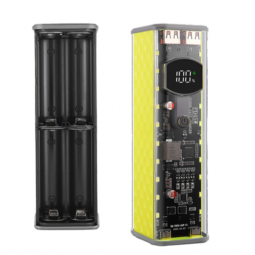 เคส Power Bank 45W เอาต์พุต PE1.1/PE2.0/QC3.0 รองรับ PPS/PD3.1 รองรับ