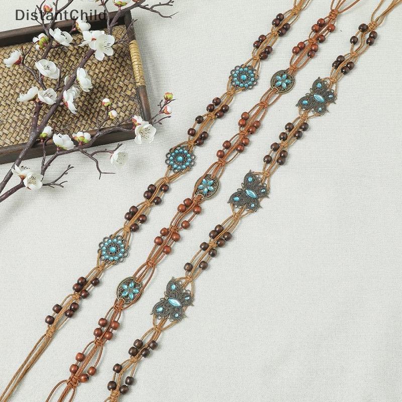 ดีเอสที สไตล์โบฮีเมียนน้ําทอสไตล์ชาติพันธุ์ลูกปัดไม้เข็มขัดผู้หญิงสบายๆวันหยุดสไตล์เอวเชือก ดีเอสเอส - รูปที่ 2