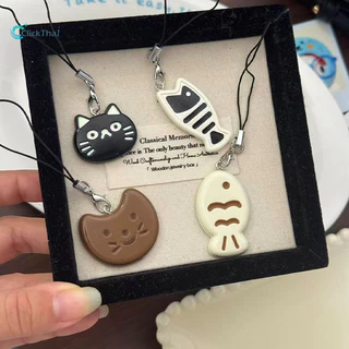 สายห้อยโทรศัพท์ ที่ห้อยกุญแจ Creative Cat Little Fish Phone Chain คู่โทรศัพท์กระเป๋าแฟชั่นจี้