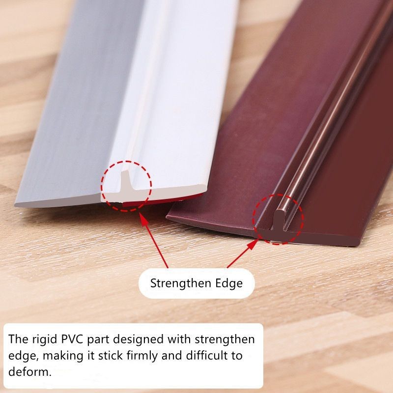 แถบปิดผนึกขอบประตูแบบเรียบง่าย ป้องกันแมลง กันลม และกันน้ำ มีกาวในตัว เหมาะสำหรับประตูภายในและประตูกระจก >NO6070 - รูปที่ 4