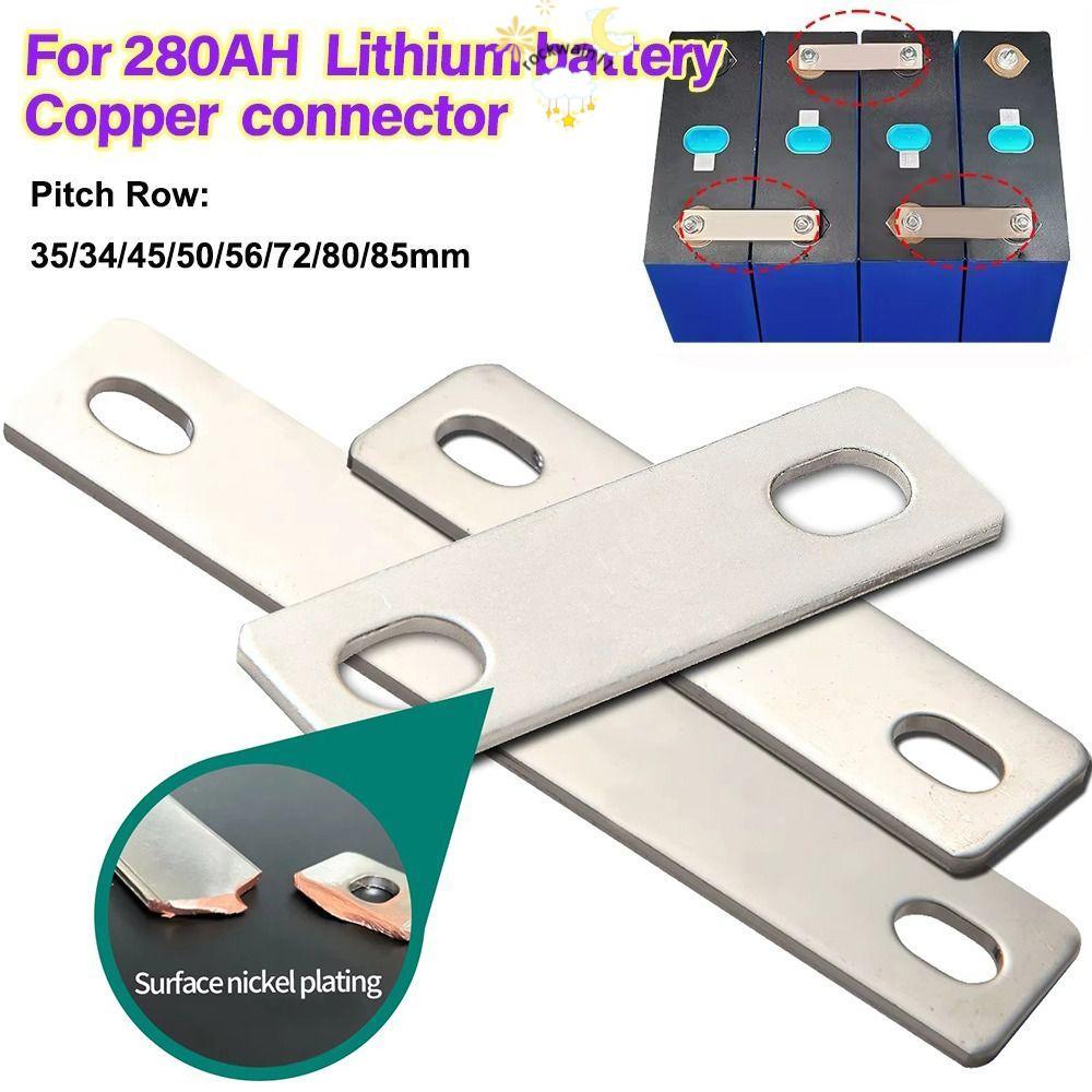 ROCKWAIN11 ขั้วต่อบาร์บัสบาร์,แบนชุบนิกเกิลแบตเตอรี่ทองแดง,ขั้วต่อ M6 Busbar Lifepo4 เซลล์ลิเธียม