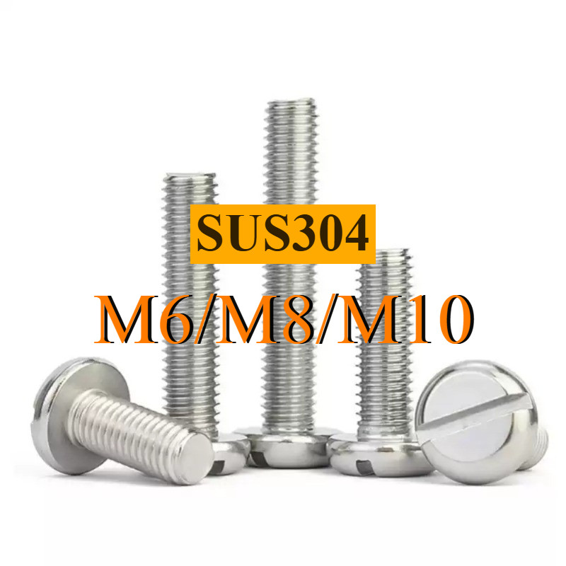 304 สแตนเลส one-slot สกรูหัวทรงกระบอก GB65 สกรู slotted หัวกลม bolt M6/M8/M10CL-MB