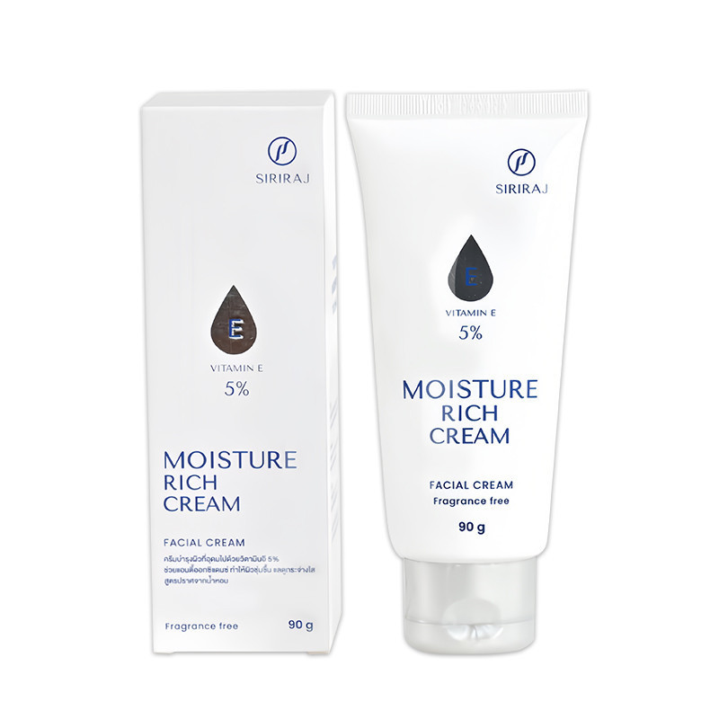 👉COD✨ของแท้ ศิริราช ครีมบำรุงหน้า-ลำคอ วิตามินอี 5% Moisture Rich Cream ใหม่ ชุ่มชื้น กระจ่างใส