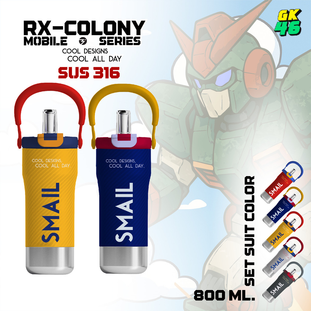 SMAIL แก้วเก็บอุณหภูมิ 800ML 316 ฝาล็อกแน่น เก็บเย็นได้ยาวนาน หลอดกรองในตัว ใช้งานสะดวก พกติดกระเป๋าได้
