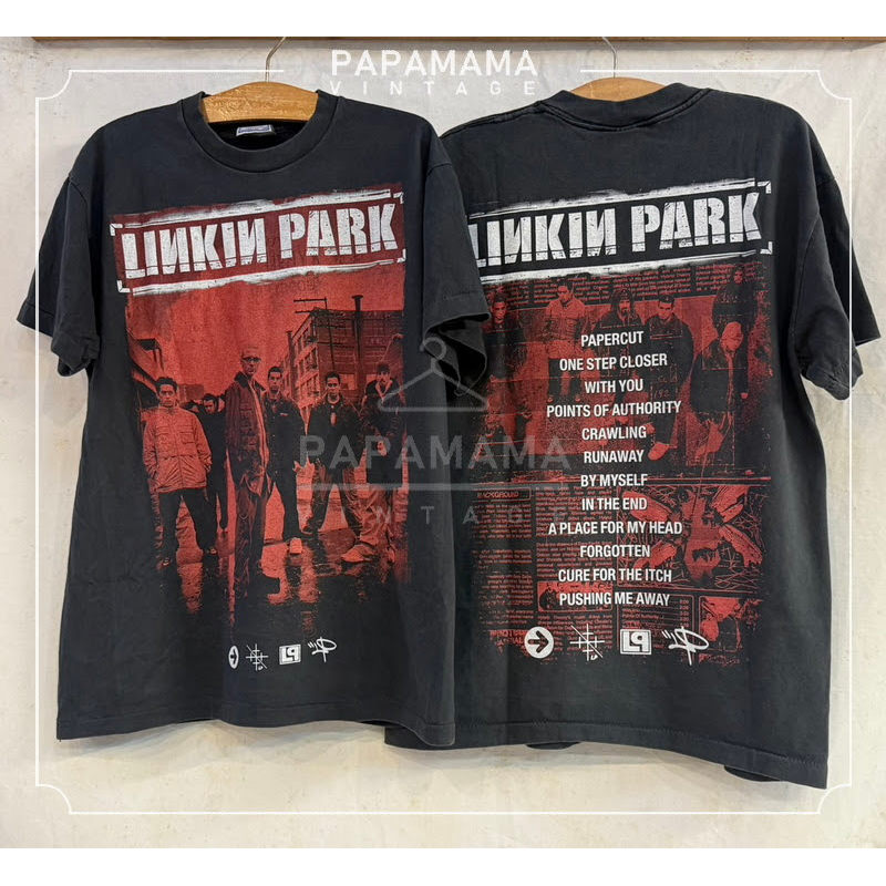 LINKIN PARK Hybrid Theory Bio Washed เสื้อวินเทจ เสื้อทัวร์ วงร๊อค papamama vintage shirt