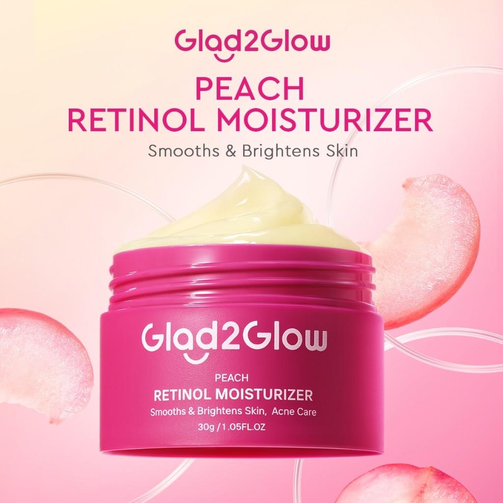Glad2Glow Peach Retinol Moisturizer Day Night Face Cream Anti Aging Skincare Facial Moisturizer Reti