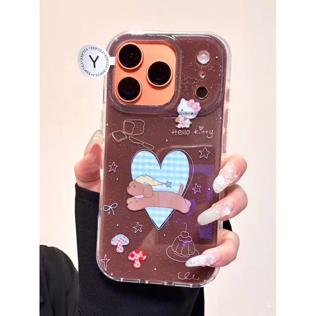 เคสโทรศัพท์ เหมาะสําหรับ iPhone 11 12 13 14 15 16 17 Pro max Plus Air Love Checkered Dachshund Shock