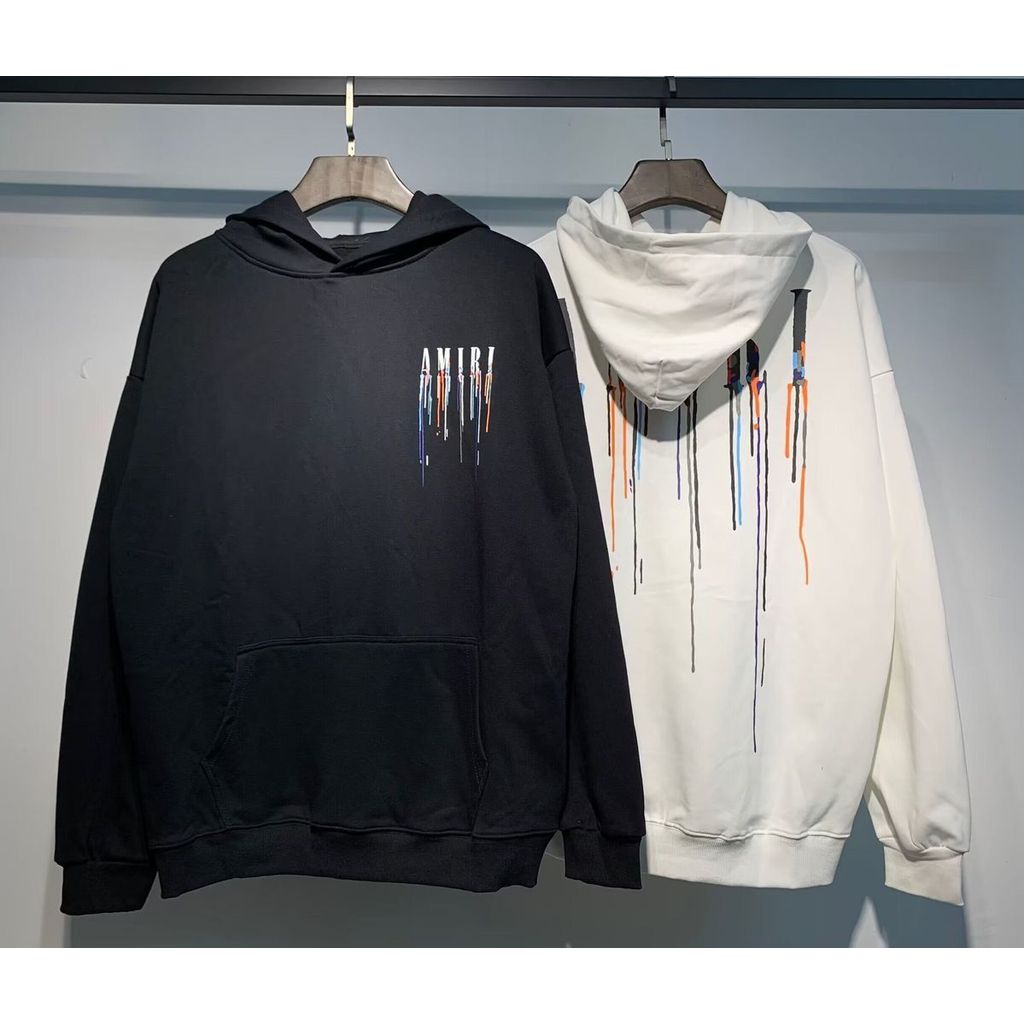 เสื้อกันหนาวฮู้ดผู้ชาย ทรงหลวม พิมพ์ลายสไตล์ใหม่จาก AMIRI