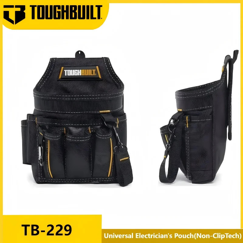 TOUGHBUILT TB-229 Universal ชุดช่างไฟฟ้าสวมใส่แบบพกพาเข็มขัดเบาะสายคล้องไหล่กระเป๋าเครื่องมือ